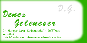 denes gelencser business card